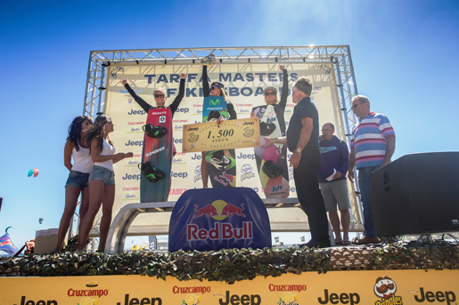 Gisela Pulido, Annelous Lamert and Annabel Van Westerop. © Tarifa Masters of Kiteboard Gisela Pulido, Annelous Lamert and Annabel Van Westerop. © Tarifa Masters of Kiteboard